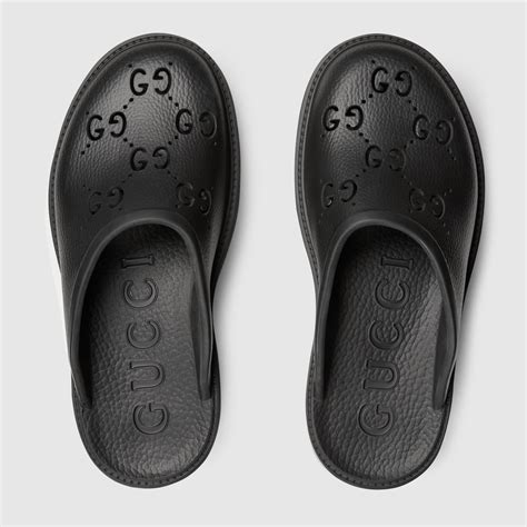 black gucci rubber sandals|gucci perforated rubber sandals.